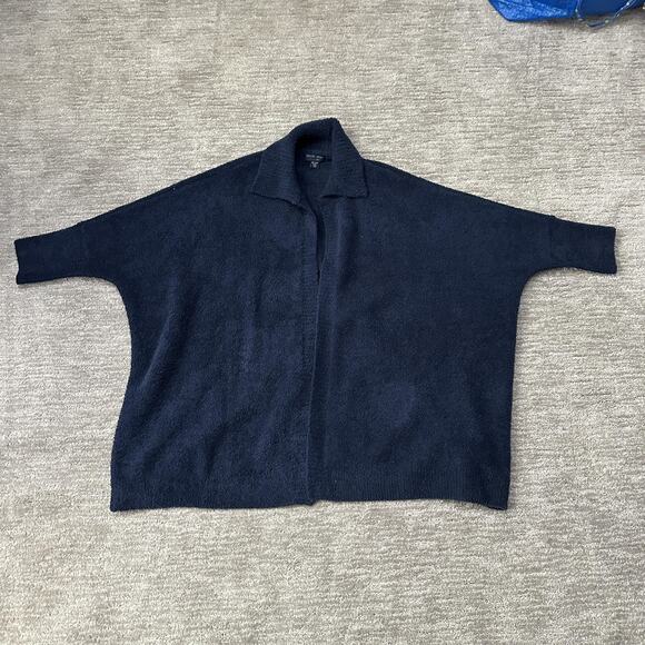 Barefoot Dreams Cardigan Womens One Size Plus Navy Open Front CozyChic Warm - Picture 2 of 9